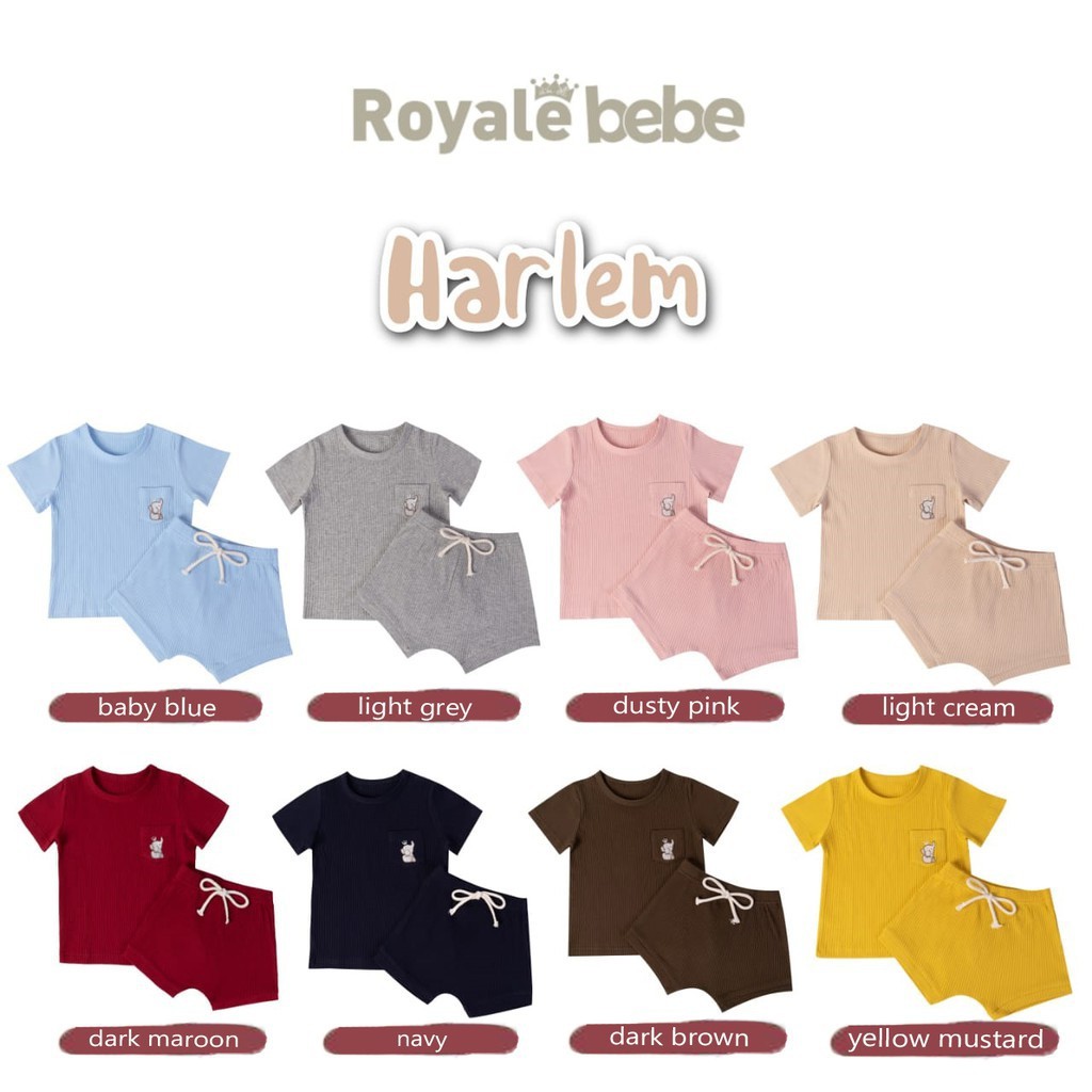 Royale Bebe Harlem Set Setelan Pendek Bayi 6-36m