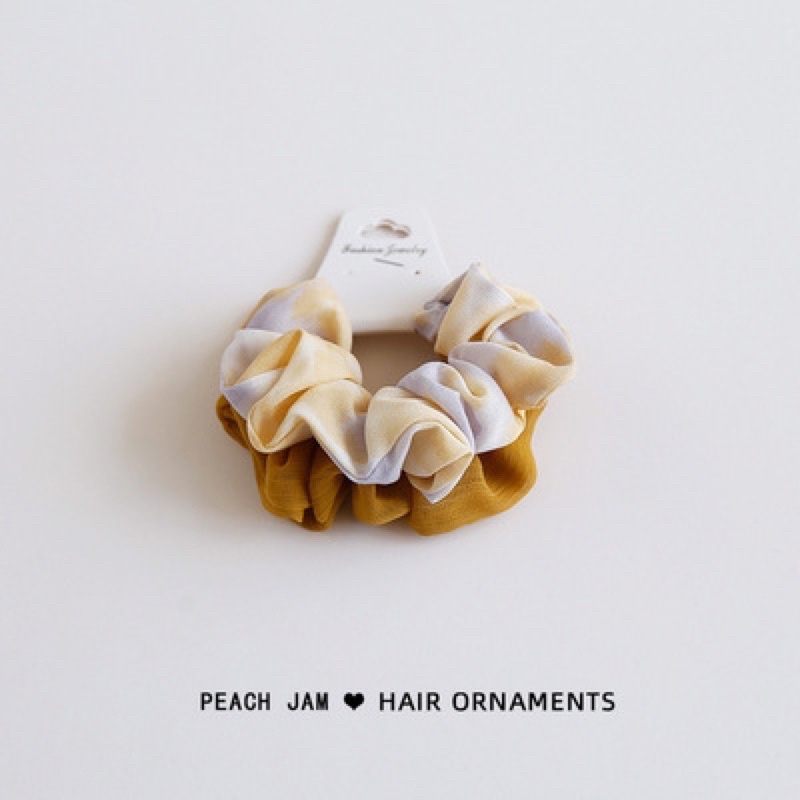 Ikat Rambut Simple / Paket Scrunchy Korea / Korean Scrunchies Set / Cepol Hijab-Yellow set