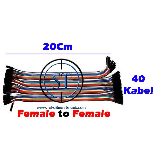 40 Baris Kabel Jumper Breadboard Projectboard 20Cm Female-Male / Male-Male / Female-Female