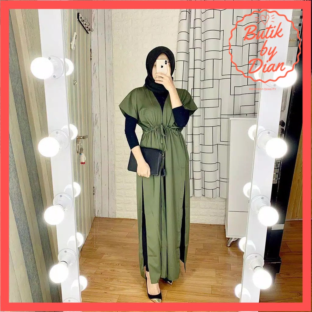 LONG OUTER WANITA FASHION MUSLIM-OUTER PANJANG TANPA LENGAN POLOS-LONG OUTER IMPORT FASHION MUSLIM