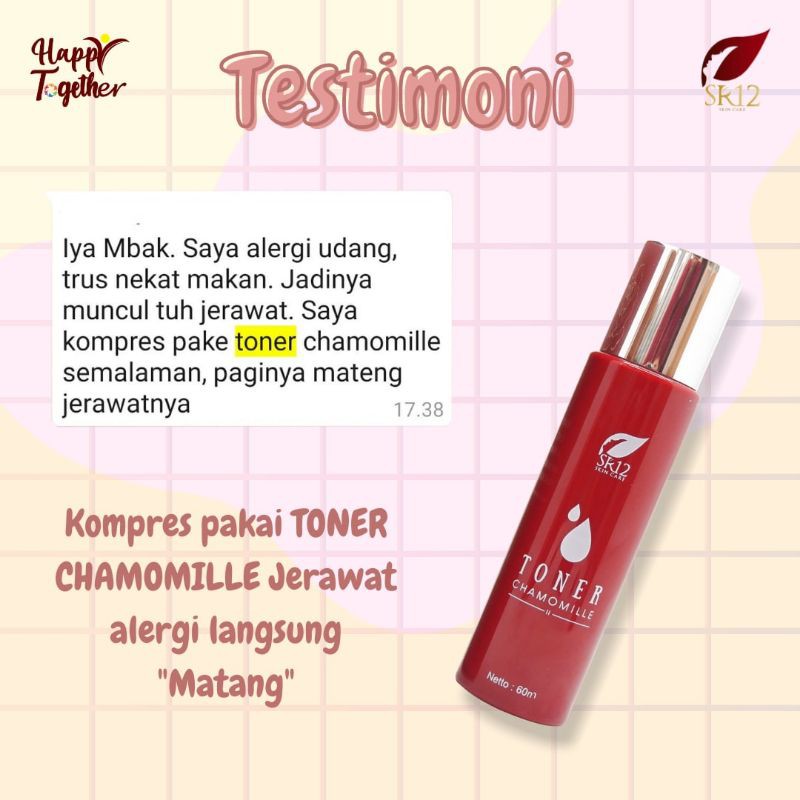 Toner With Chamomille SR12 - Penghilang Mata Panda Paling Ampuh BPOM Mengurangi Lingkar Hitam Pada Mata Menutrisi Kulit