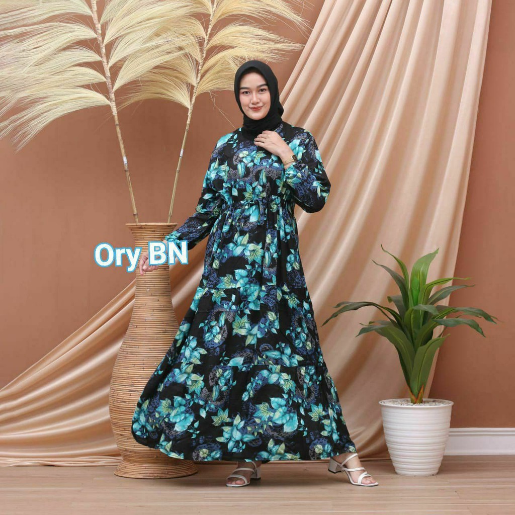 Gamis Canda Gamis Susun Rampel Muslim Syar'i Modis Wanita Cantik Pesta Mewah Lebaran Ramadhan