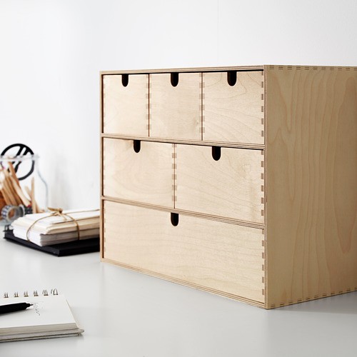 MOPPE Lemari laci mini plywood kayu birch 42x18x32 cm