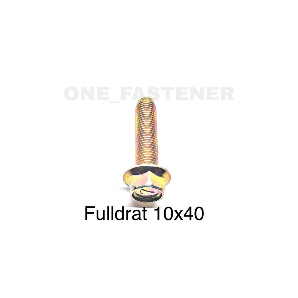 Fulldrat Baut Flange Bolt M10X40 Kuning Flange baut shock 14 topi 4cm