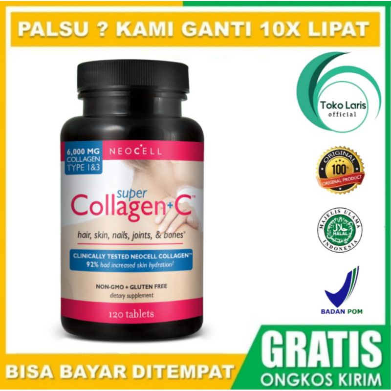 NEOCELL SUPER COLLAGEN C POWDER TYPE 1 & 3 120 TABLET ORIGINAL - NEOCELL MARINE COLLAGEN
