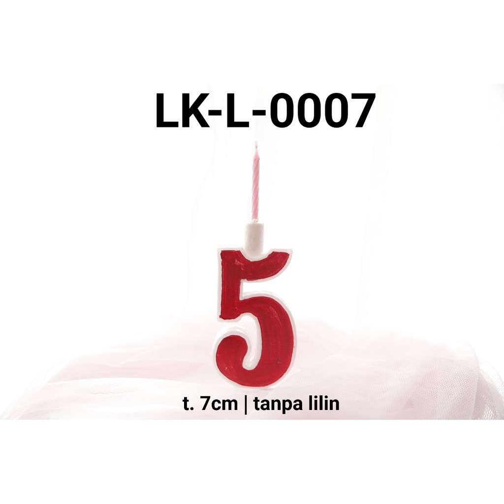 LK-L-0007 Tempat lilin plastik lokal angka 5 lima yamama baking
