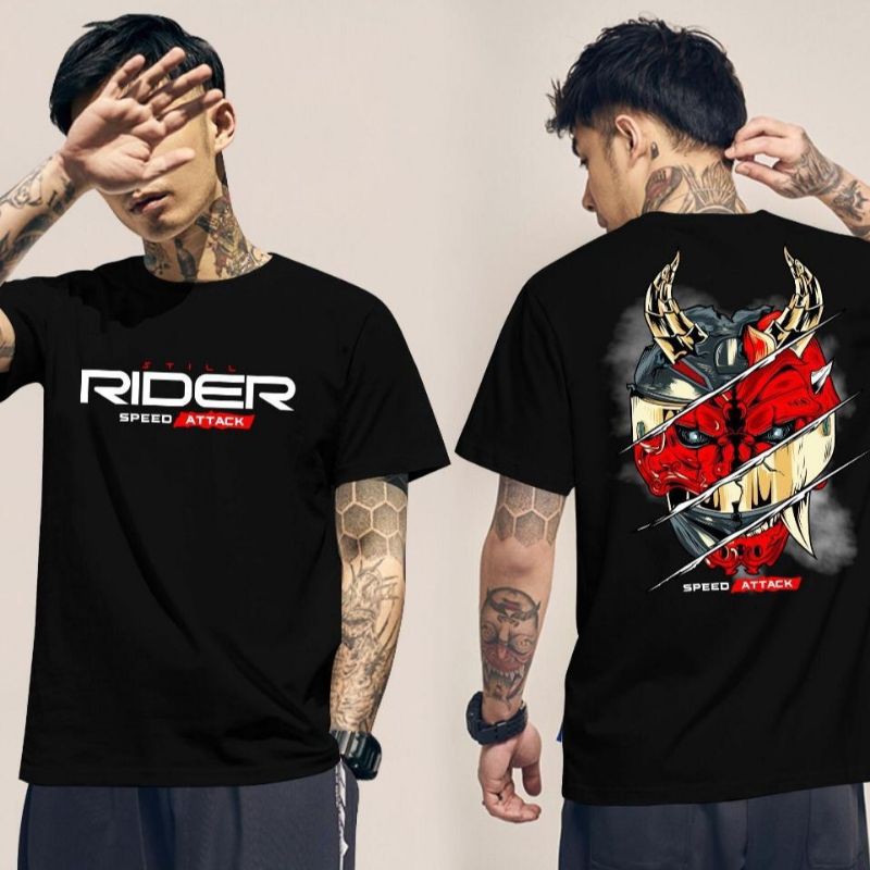 Fourfashion Kaos Pria Kaos Distro STILL RIDER Black FN341