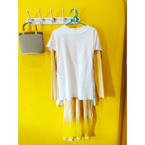 preloved one set ladele_cloth / tunik kuning bukan zoya / elzatta / wearing klamby