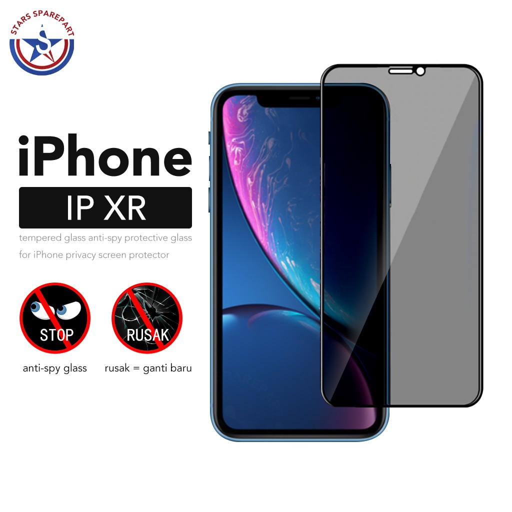 Anti Spy Tempered Glass iPhone XR / Antispy Antigores / Anti Gores