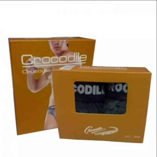 Crocodile - 2pcs celana dalam pria crocodile coklat segitiga karet boxer