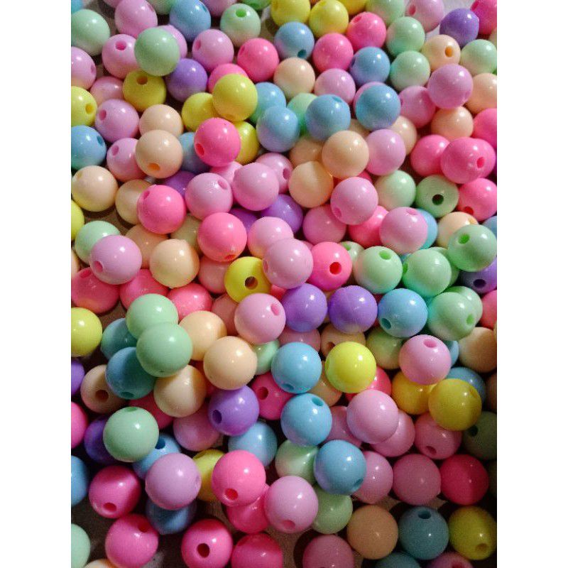 (25 gram) Mote susu bulat mix warna ukuran 5,6,8 dan 10 mm