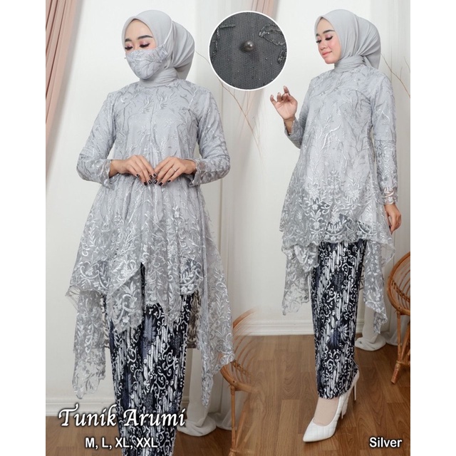 Setelan kebaya tunik arumi busui friendly | Kebaya remaja | Kebaya brokat | Kebaya outfit