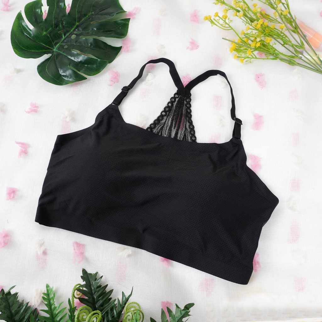 VS - Bra Wanita / BH Tanpa Kawat Bahan Halus Pakaian Dalam Tali Silang Elastis Sexy IMPORT 8648 tm