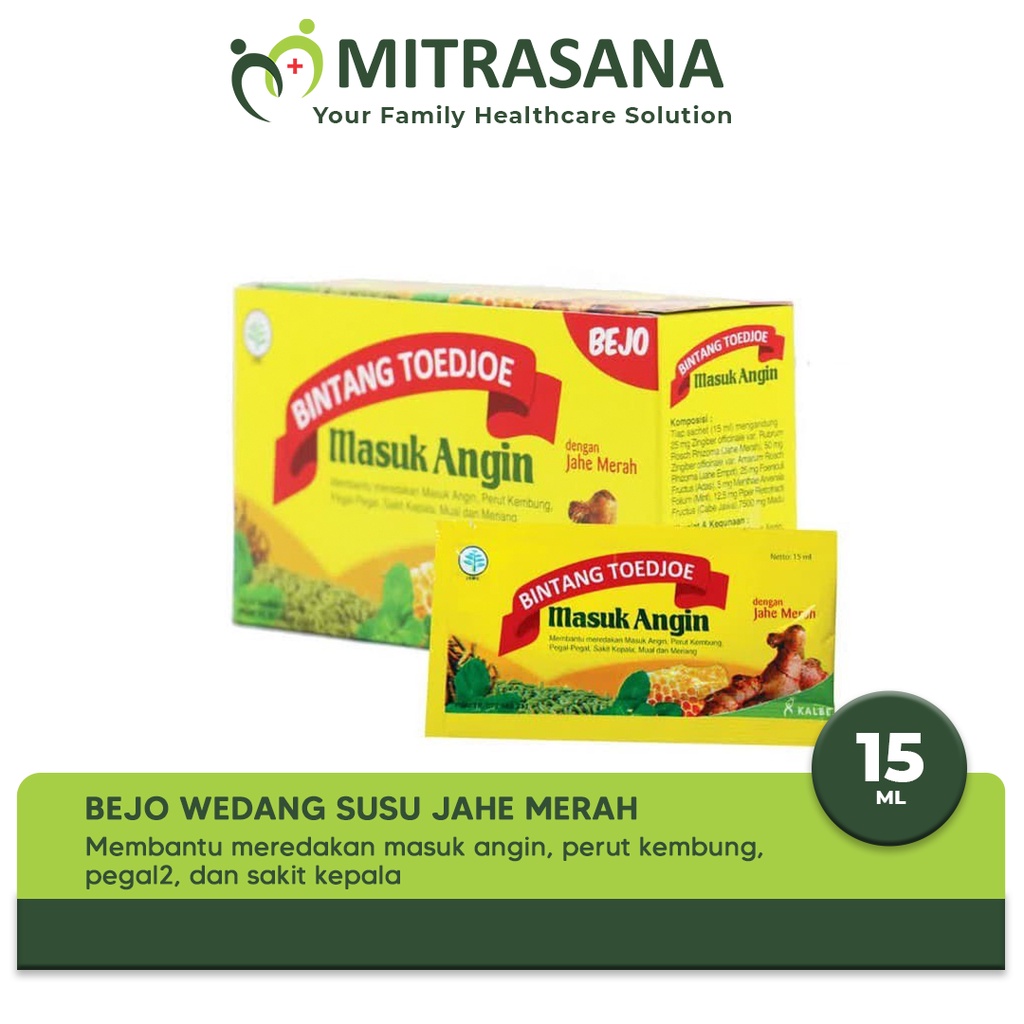 BEJO Bintang Toedjoe Masuk Angin + Jahe Merah 6 sachet