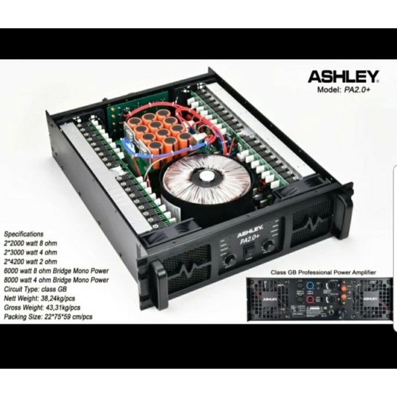 Power Amplifier ASHLEY PA2.0+/PA 2.0 Class GB ORIGINAL