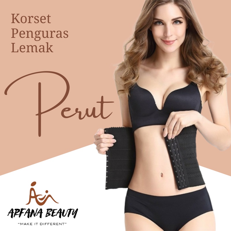 Korset Pelangsing Perut Pembakar Lemak Triple Kait Ready Warna Hitam CHS-0663