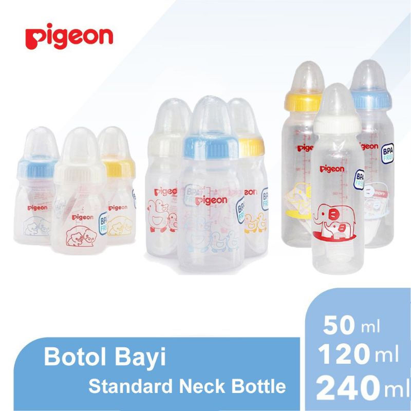 Pigeon Botol Susu Bayi 50ml , 120ml , 240ml / Botol Assorted PP Standard botle eco anti sedak , Botol Paket,(Botol Susu Pigeon) Botol Dodo sport Handle cup