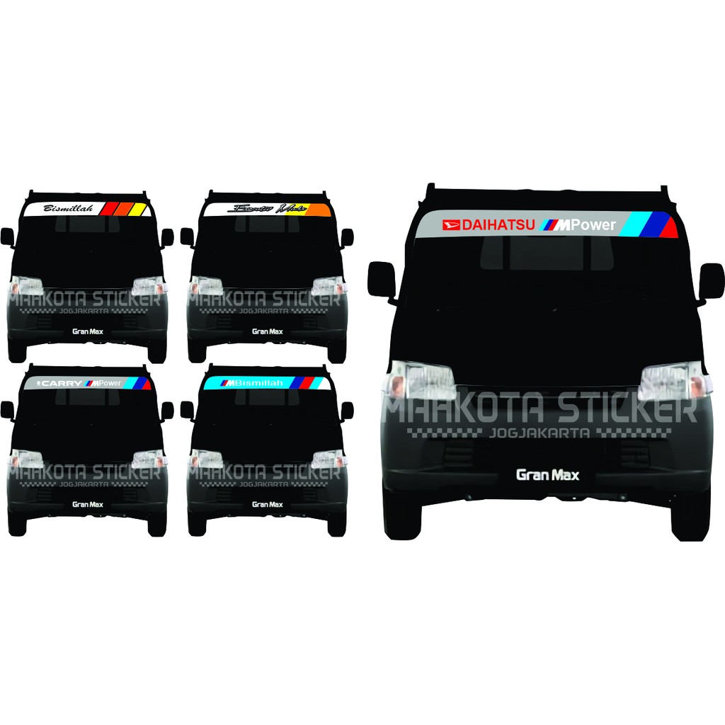 Stiker kaca depan mobil pick up grandmax new carry l300 carry futura bisa riquest tulisan