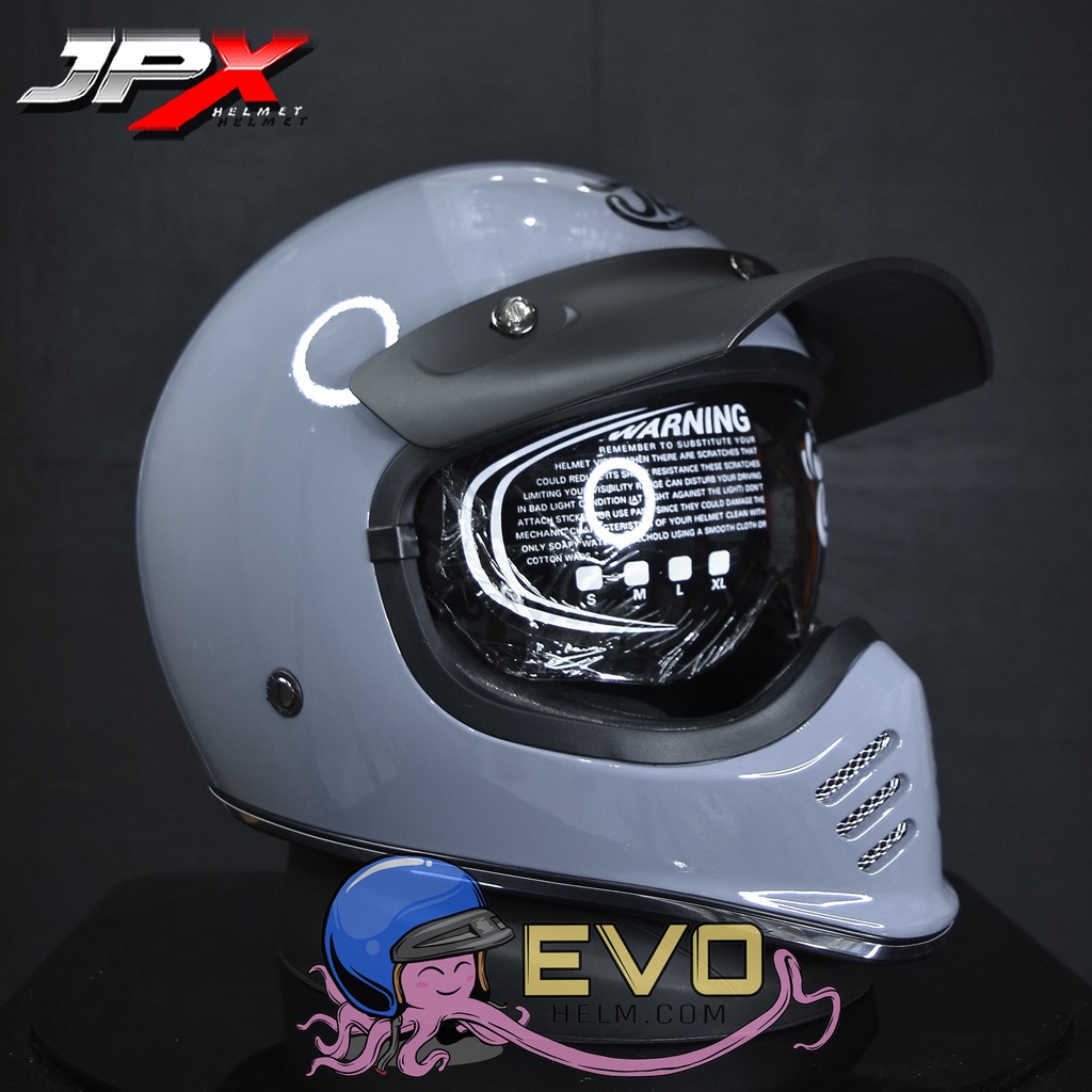 HELM JP SIGNATURE DARK GREY GLOSSY GREY METALIC ORIGINAL HELM JP CAKIL JP SIGNATURE SOLID GREY JPX JP RETRO