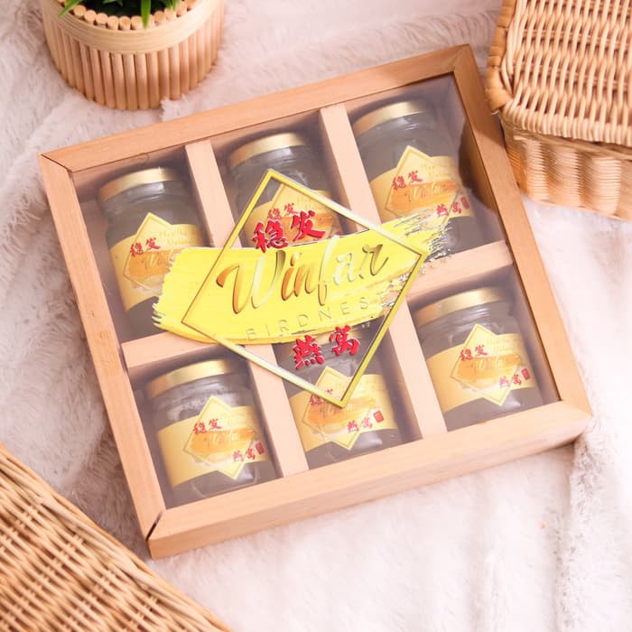 

MINUMAN SARANG BURUNG WALET WINFARBIRDNEST 100 DAN 120ML 6BTL GIFTBOX KAYU