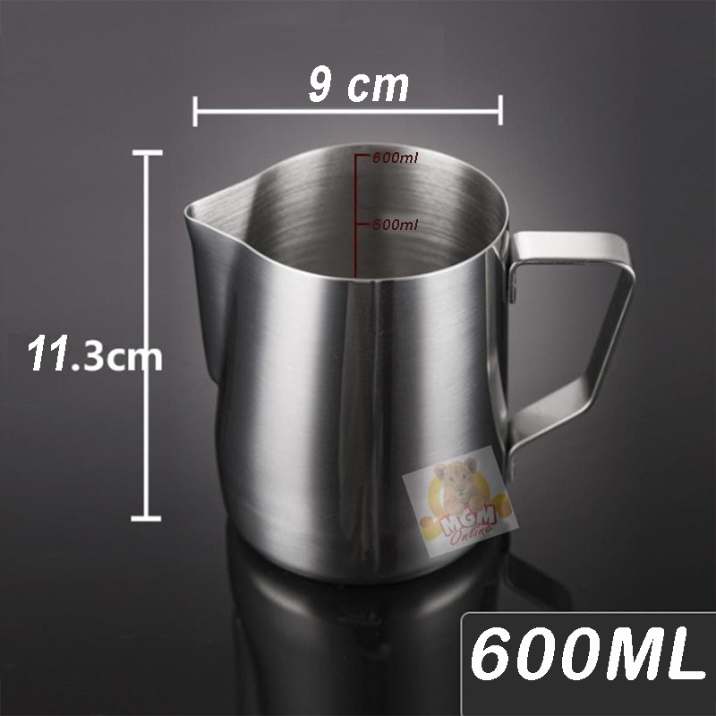 Milk Jug stainless steel 600ml Latte art jug dengan garis ukur