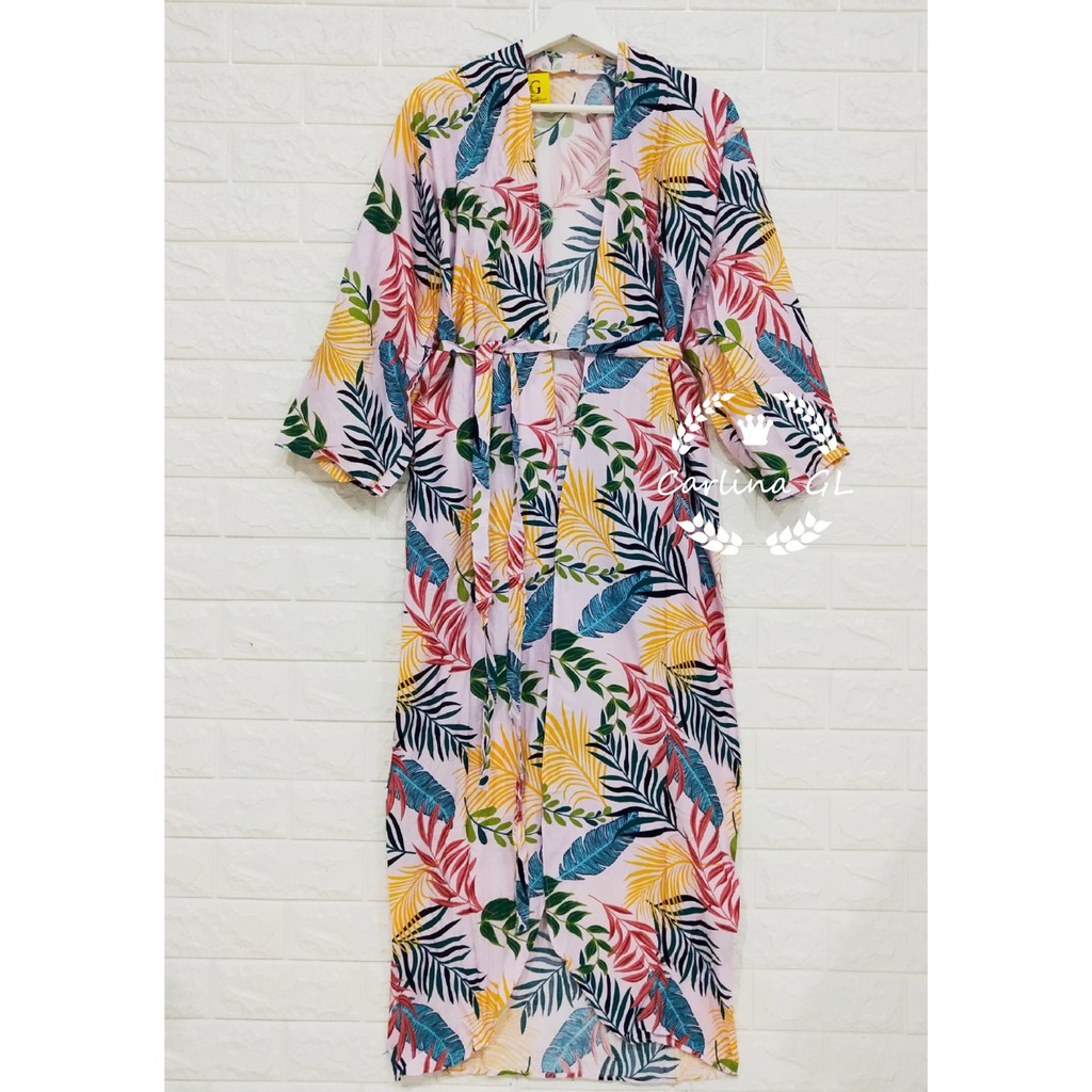 TROPICAL BALI LONG KIMONO CARDIGAN #GL