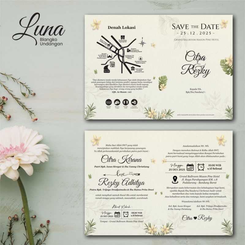 Jual Undangan Pernikahan Rustic (Murah, Cantik & Bahan Tebal BC-Tik ...