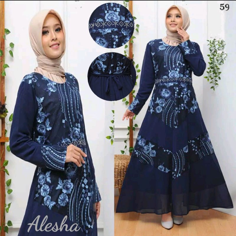 GAMIS ALESHA PESTA MUSLIMAH CERUTI NEW FASHION
