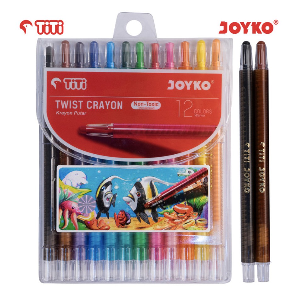 

Twist Crayon Krayon Putar Joyko TWCR-12S 12 Warna Colors