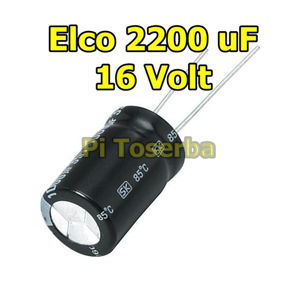 Kapasitor Elektrolit Elco elko 2200 uF 16 Volt