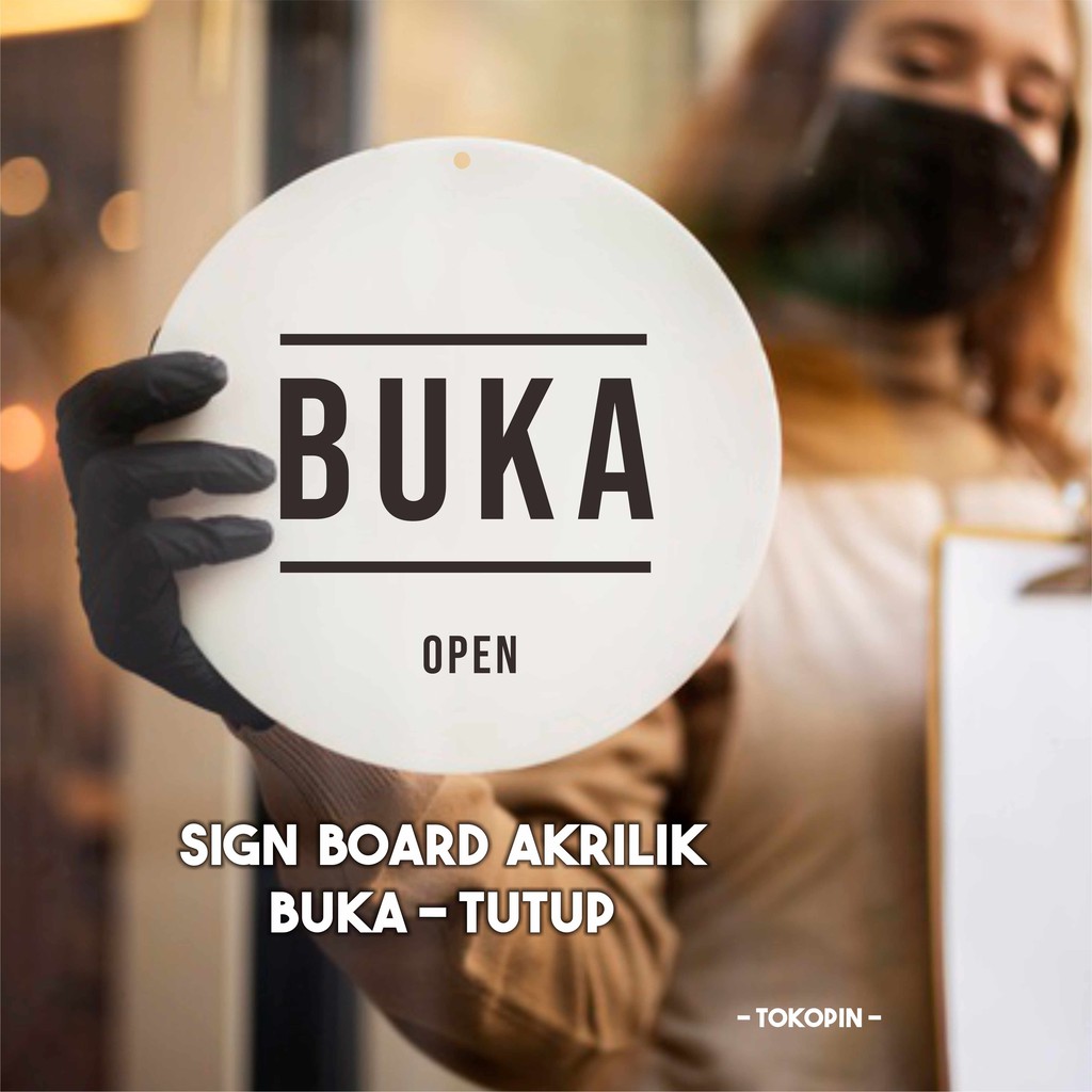 

Papan Open Closed Bulat Custom Sign Board Akrilik