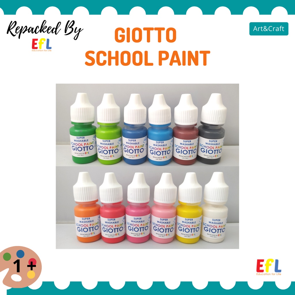 

Montessori School Paint GIOTTO REPACKAGE 12 warna @15ml - EFL