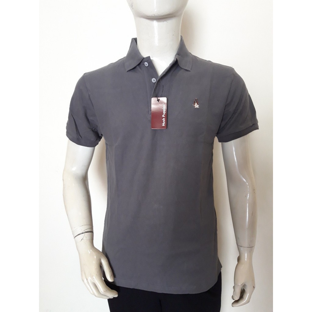 Hush Puppies Polo Shirt Pria (Abu & Hitam)