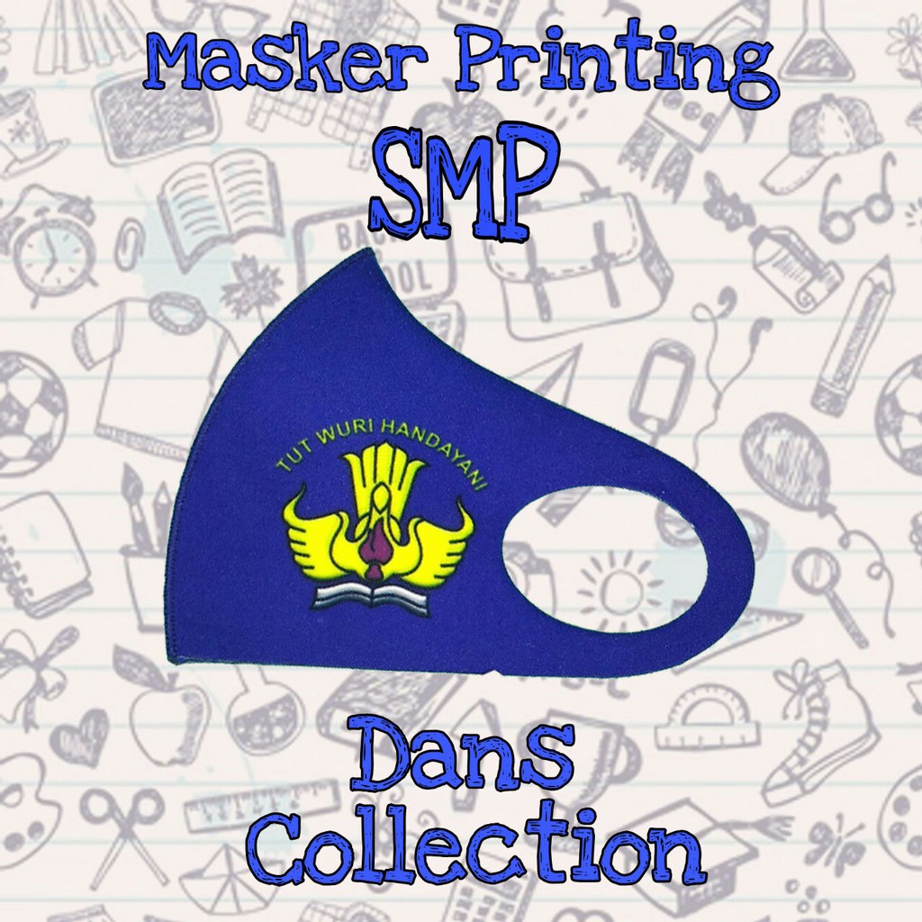 Masker Scuba Printing Anak Sekolah SD/SMP/SMA