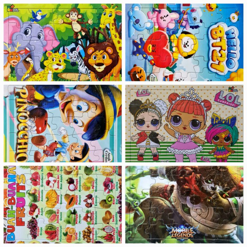 PUZZLE / PUZLE / PAZEL KARTON UKURAN BESAR 31 X 24 CM 30 KEPING - MAINAN EDUKASI ANAK - BONGKAR PASANG