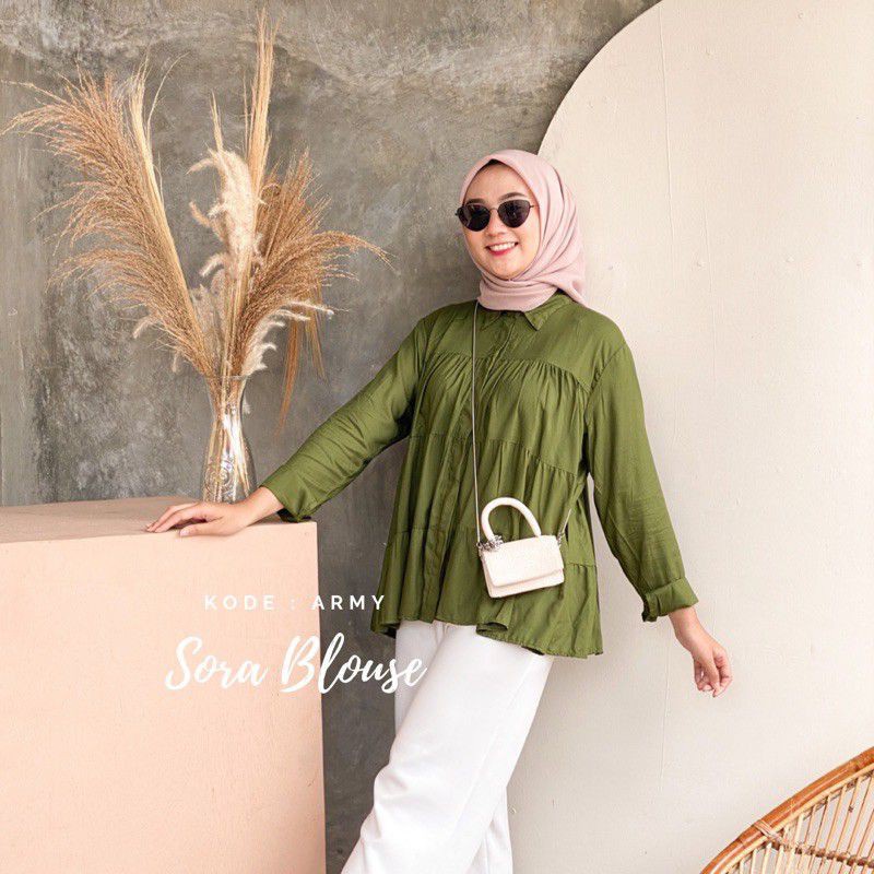 1KG MUAT 5PCS | SORA BLOUSE RAYON KATUN PREMIUM HITS OOTD SELEBGRAM FULL REMPEL JUMBO