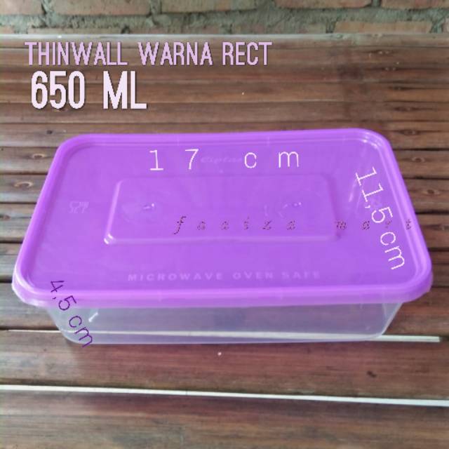 Eceran thinwall warna 650ml/Plastik /kotak makanan/microwave/bento/salad/brownies lumer