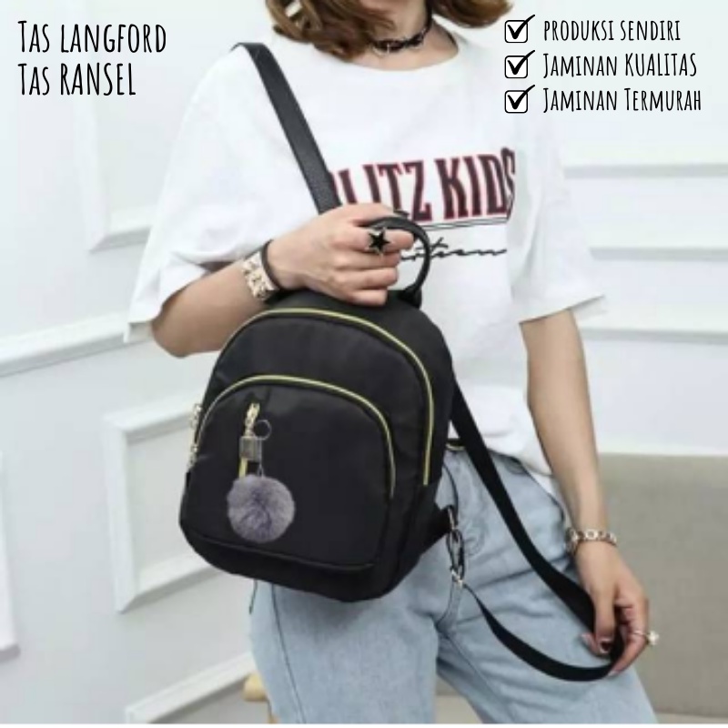 Tas Ransel Wanita - Tas Sekolah Kuliah Travel Remaja Dewasa Kekinian Terbaru Termurah Kekinian Model Korea Fashion Multifungsi Backpack Stylish Bagus Mini Waterproof Anti Air  Import Korean Original