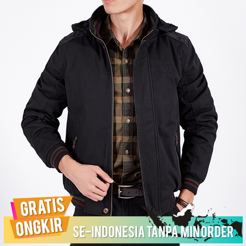 Jaket Pria Import Original 2018  Musim ngin XL Pria Kapas Berlapis Bulu Jaket