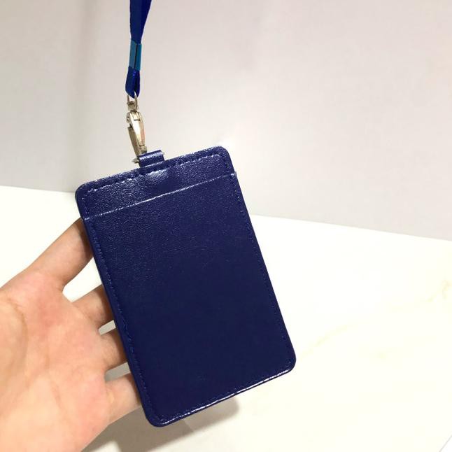 

RESTOCK LAGI!!-917 Id Card Holder Kulit ID Card Nametag Kulit 2 Slot / Badge ID - Hitam