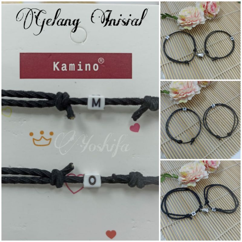 Gelang Tali Inisial | Gelang Tali Huruf  | Gelang Tali Inisian Couple | Gelang Couple Magnetic