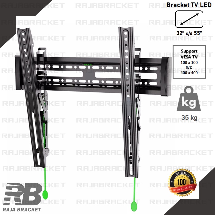 Bracket Braket Breket TV 32 40 42 43 49 50 55 60 65 70 inch Waterpass Nunduk Tegak Import