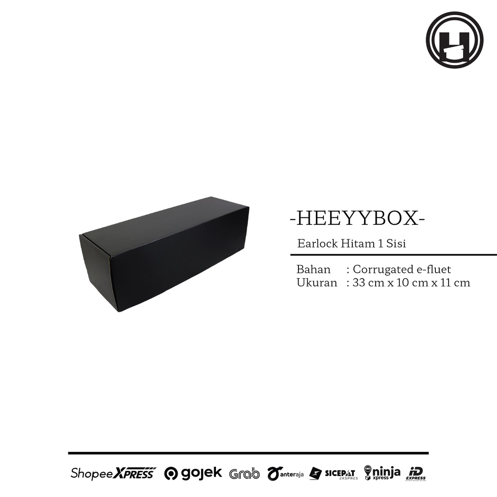 

HEEYYBOX | Corrugated Printed Black Box / Kotak Kado Bahan Corrugated Box Print Hitam 1 Sisi.