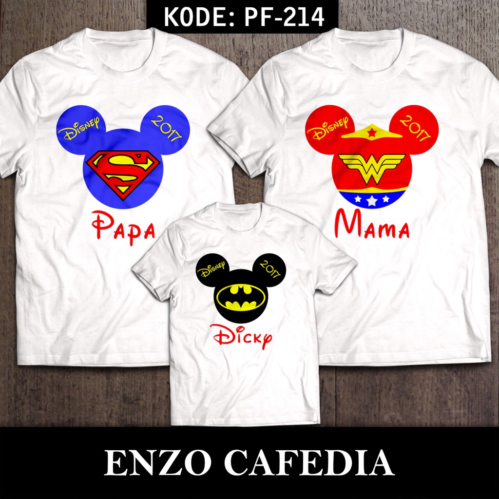 Harga Paket Lebih Hemat | Baju Couple Keluarga | Kaos Coule Keluarga | Desain Mickey Mouse Superhero