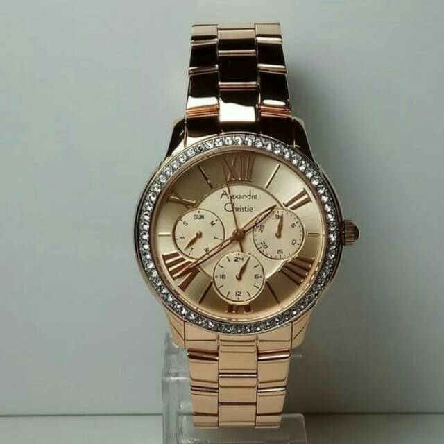JAM TANGAN WANITA ALEXANDRE CHRISTIE 2642 CEWEK ROSEGOLD ORIGINAL