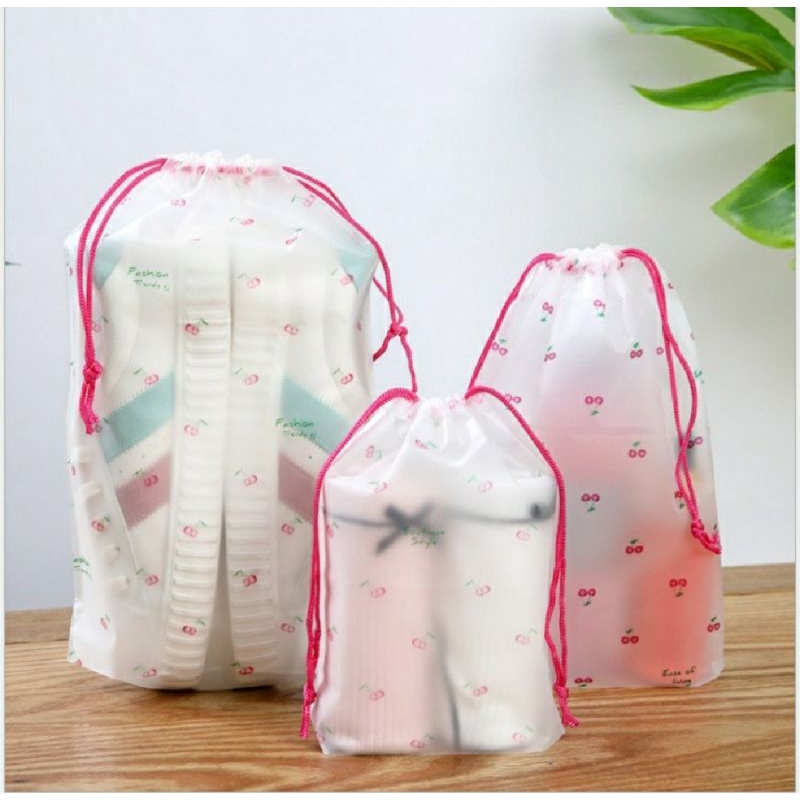 Travel Pouch Organizer Bag Tas Serut Tempat Penyimpanan Alat Make Up Mandi Waterproof Anti Air Mini