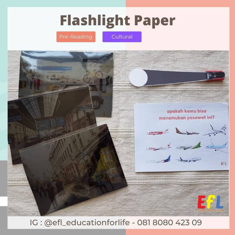 

Montessori Inspired Flashlight Paper (bisa untuk kado anak) Worksheet Anak / Work Sheet Anak