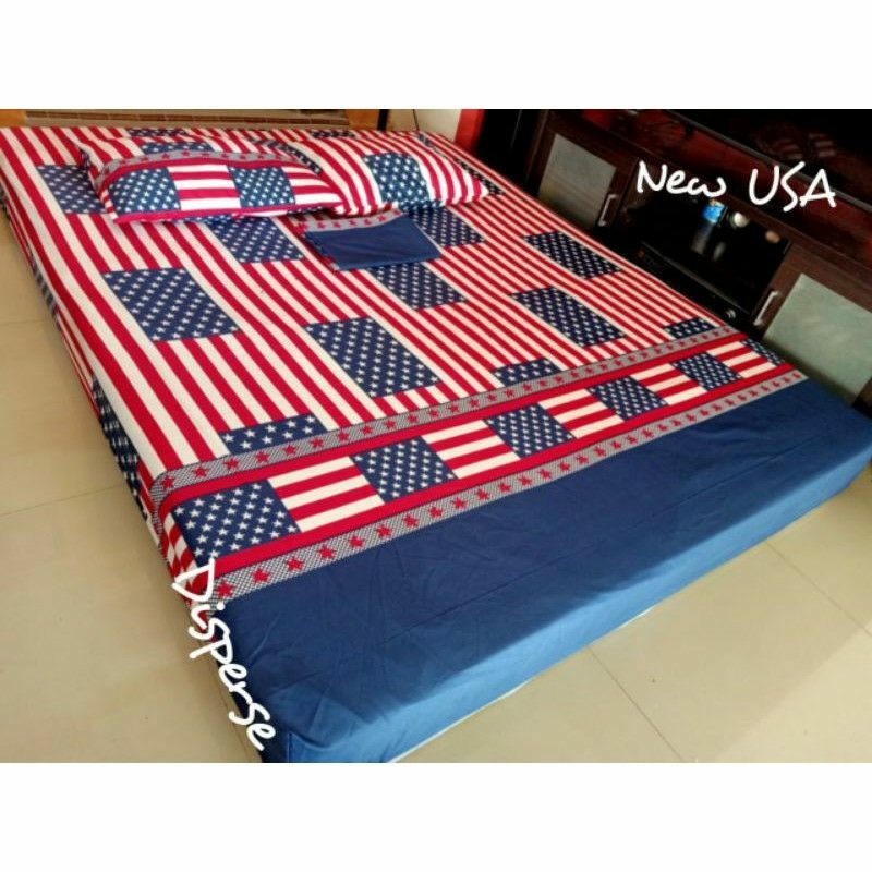 Sprei home made klaten BENDERA AMERIKA no 1,2&3 murah berkualitas