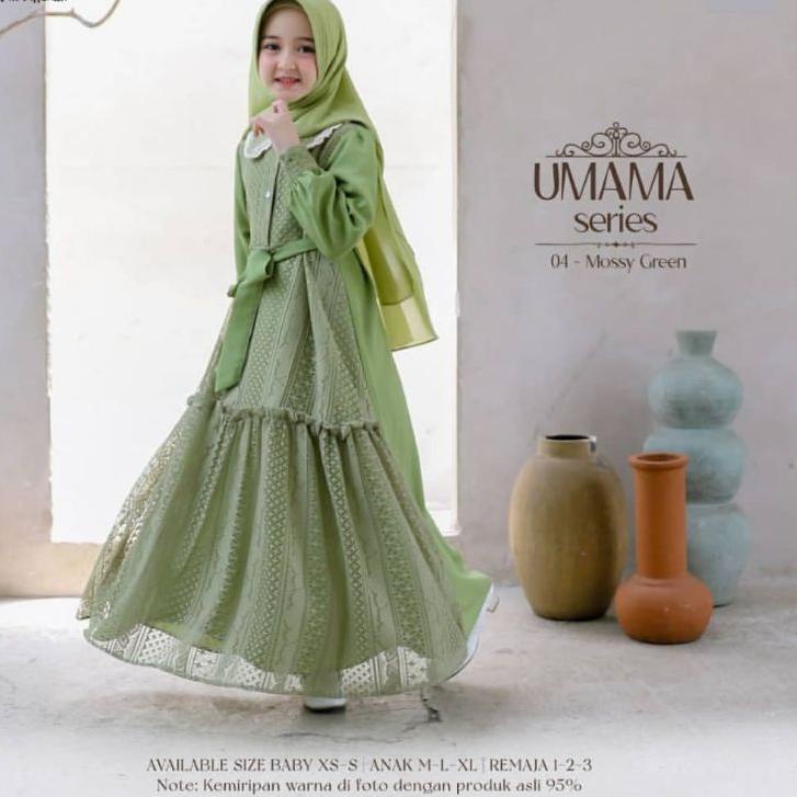 Best Seller.. gamis anak usia 8 sampai 10 tahun umama set syari kids series gamis muslim anak peremp
