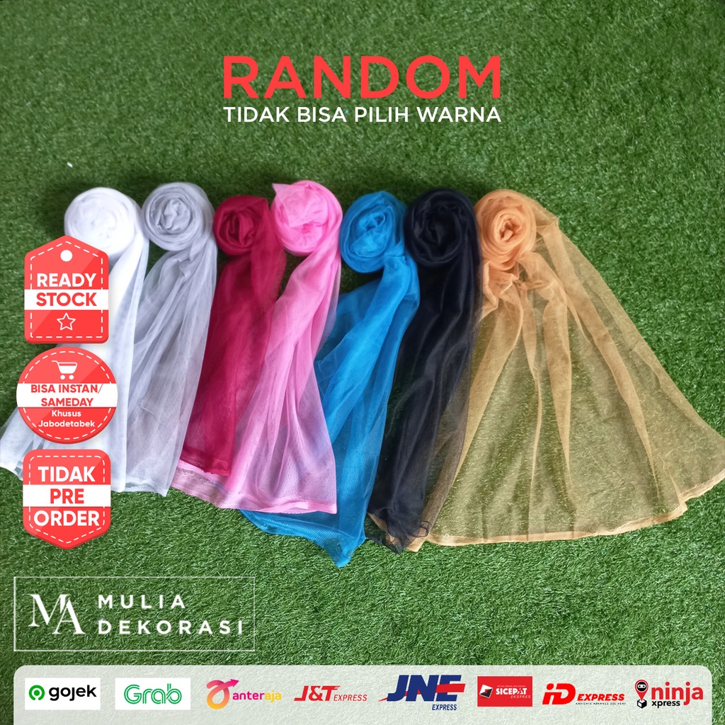 Kain Dekorasi Hiasan Tile Tulle RANDOM 0.5m